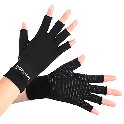 DISUPPO Guantes Compresión Anti-Artritis Hombres Mujeres Ofrecen Calor y Compresión para Ayudar a Aumentar la Circulación Reduciendo el Dolor y Promover la Sanación