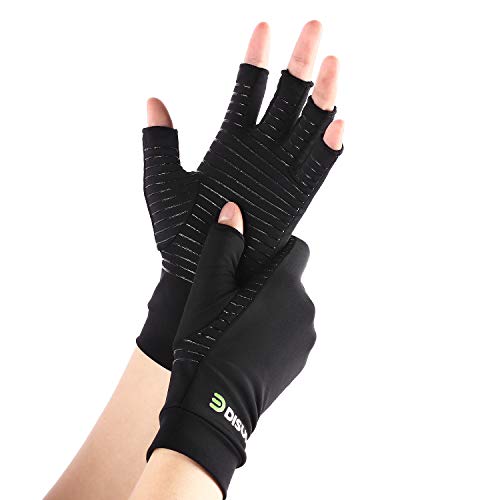 DISUPPO Guantes Compresión Anti-Artritis Hombres Mujeres Ofrecen Calor y Compresión para Ayudar a Aumentar la Circulación Reduciendo el Dolor y Promover la Sanación