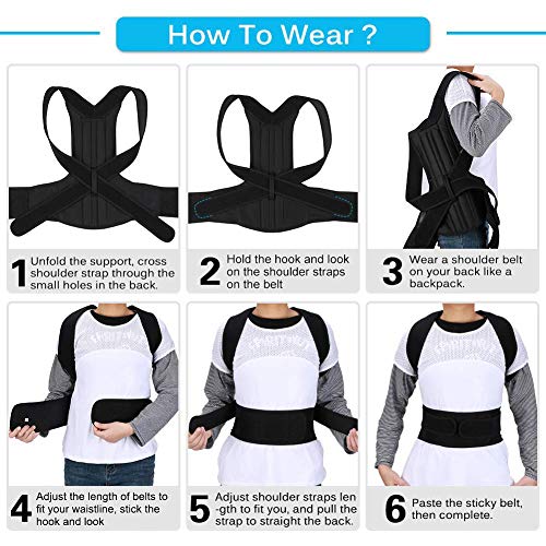 DOACT Corrector Postura Espalda, Faja Lumbar Mujer Hombre, Respaldo Lumbar Faja Espalda, Upright Espalda Para Corregir Postura Espalda, Correctores Enderezar Espalda Apoyo Lumbar Alivio Dolor (XXL)