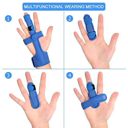 Doact Férula del Dedo, Dedo Extensión Férula para Dedo Roto y Férula de Gatillo, Fijación del Alivio del Dolor Ayuda de Aluminio Incorporada, Férula Pulgar, Dedo de Martillo, Fracturas Dedos(5 PCS)
