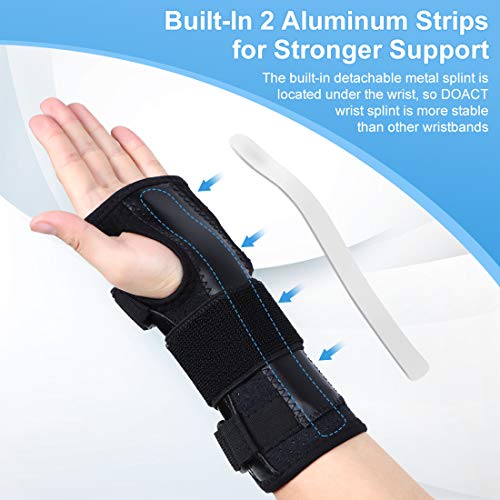 DOACT Muñequera Tunel Carpiano, Férula para Muñeca de Soporte con Férula de Metal para Síndrome de Túnel Carpiano, Alivio del Dolor de Fracturas de Muñeca, Tendinitis Esguinces y Artritis