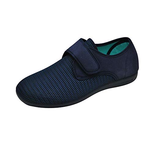 DOCTOR CUTILLAS - Zapatillas de IR por casa, Cierre de Velcro, Rejilla, Ancho Especial, Forro con Tejido antivirus, para: Hombre Color: Marino Talla:42