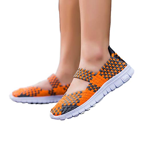 DoGeek Zapatillas Ligeras Tejidas Malla Elastic Sandalias para Mujer Resistentes al Agua Transpirables Zapatos de Verano
