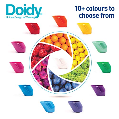 Doidy Cup Tacitas de aprendizaje abiertas para nenes y bebés – Diseño oblicuo único - Vaso para bebé de dos asas – Taza genial para el destete para leche, agua y zumos Uso desde 3-6 meses hasta niños (Azul)