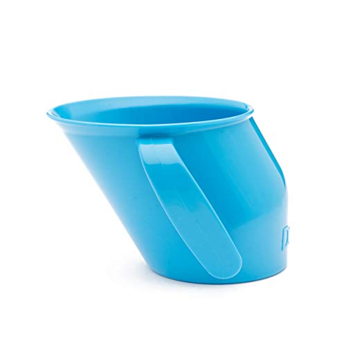 Doidy Cup Tacitas de aprendizaje abiertas para nenes y bebés – Diseño oblicuo único - Vaso para bebé de dos asas – Taza genial para el destete para leche, agua y zumos Uso desde 3-6 meses hasta niños (Azul)