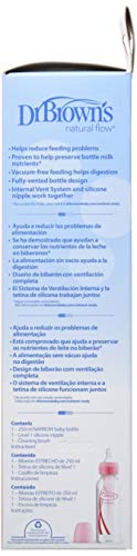 Dr. Brown's Options - Biberón estándar, 250 ml, color rosa