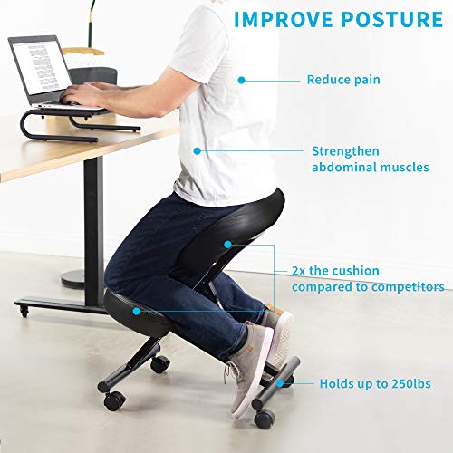 DRAGONN Silla ergonómica para Rodillas, Taburete Ajustable para el hogar y la Oficina, Mejora tu Postura con un Asiento en ángulo, Cojines Gruesos y cómodos