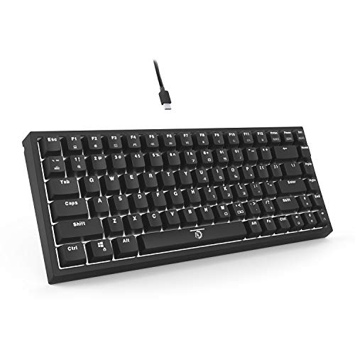 DREVO Gramr Teclado Mecánico con Cable USB, Tipo TKL, 84 Teclas, Retroiluminación LED Blanca, Tamaño 75%, Interruptores Cherry MX Marrón