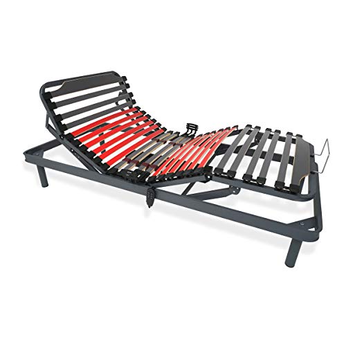 Duérmete Online Cama Eléctrica Articulada Reforzada Ergomax + Colchón Viscoelástico Fisiocare One Celliant + Juego Barandillas INOX, HR + 5cm, Gris, 90x190