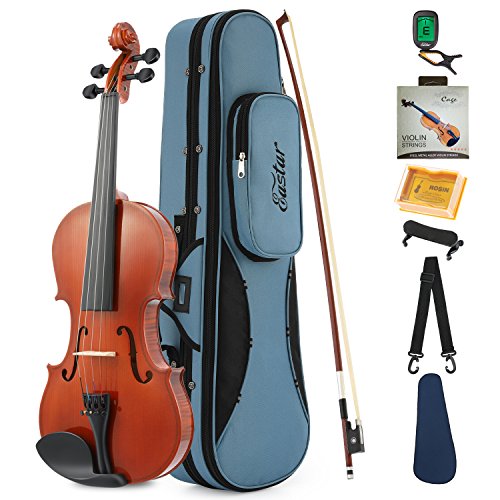 Eastar 4/4 Violín para Principiantes Violines Set Niños Adultos Violín Kit con Arco, Resina, Sintonizador de Clip y Cuerdas Extra (EVA-1)