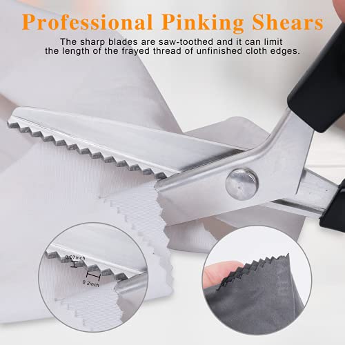 ECOSI Tijeras Costura Tijeras Dentadas Tijeras Zig Zag Para Tela Tijeras Manualidades Tijeras de Sastre Hilo Tijeras Desgarrador de Costuras Tijeras para Bordar Cinta Métrica（7 piezas