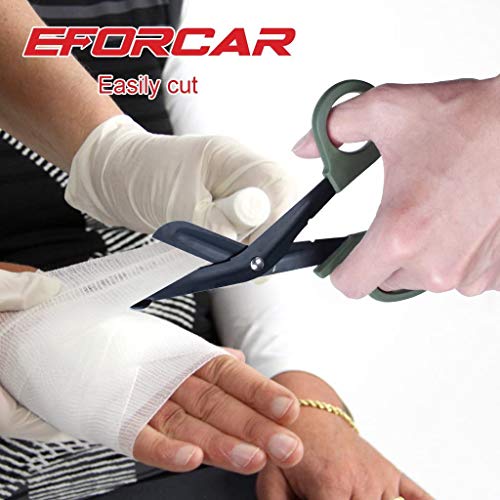 EFORCAR El paramédico Trauma Médico Tijeras Tijeras tácticos de Primeros Auxilios de Emergencia con Dientes de Sierra para Médico Vendaje -Pack De 2
