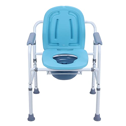 Ejoyous Silla con Orinal de cabecera, Inodoro Plegable y liviano, con Altura Ajustable, Silla de Inodoro para Ancianos, Inodoro con Orinal, comunicación de Inodoro portátil
