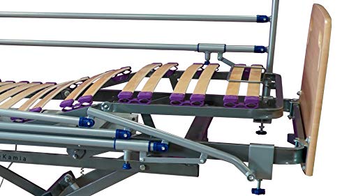 ekamia - Cama Geriátrica Eléctrica con Carro Elevador, Cabecero, Piecero, Barandilla, Agarrador y Porta Gotero - 105cm x 190cm