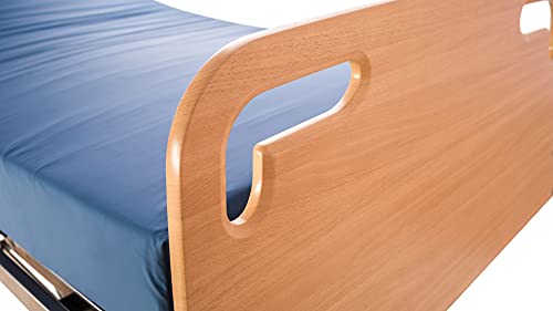 ekamia - Cama Geriátrica Eléctrica con Colchón Sanitario HR, Patas Regulables, Cabecero, Piecero y Barandilla - 90cm x 190cm