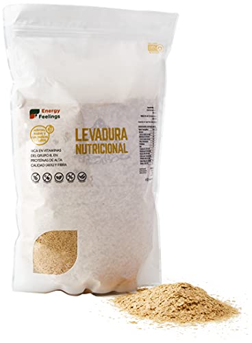 Energy Feelings | Levadura Nutricional en Copos con Vitamina B, Vegana, Sin Gluten, Sin Azúcar Añadido | 1kg