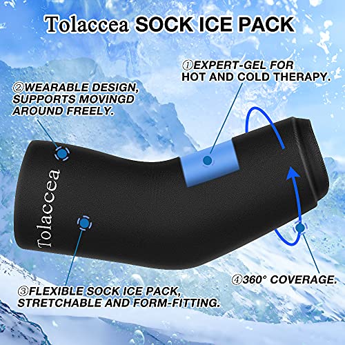 Envoltura de bolsa de hielo para el tobillo y pie para lesiones, bolsa de hielo de gel reutilizable para terapias de frío y calor
