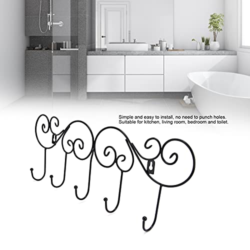 Evonecy Perchero, Gancho de Puerta Clásico Y Elegante con Material de Hierro de Calidad para Cocina, Sala de Estar, Dormitorio Y Baño para la Mayoría de Las Personas