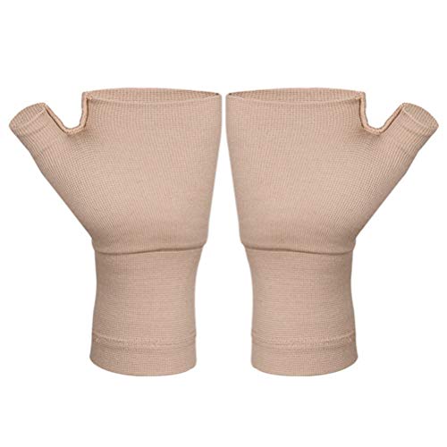 EXCEART 1 par de muñequeras de apoyo para pulgar, artritis, guantes de compresión sin dedos deportivos para artritis carpiano, terapia de túnel carpiano, alivio del dolor, efecto de calor M