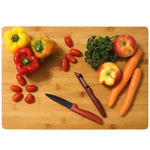 EYEPOWER XL Tabla de Cortar de Bambú 50x35x3cm Tabla de Cocina de Madera