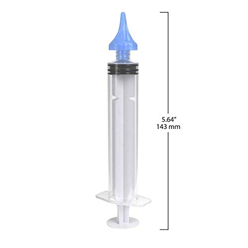Ezy-Dose Jeringa para eliminar cera de los oídos con punta de tres chorros, segura y antibacterial, limpia los oídos para tapones, audífonos e higiene, paquete extra de 3