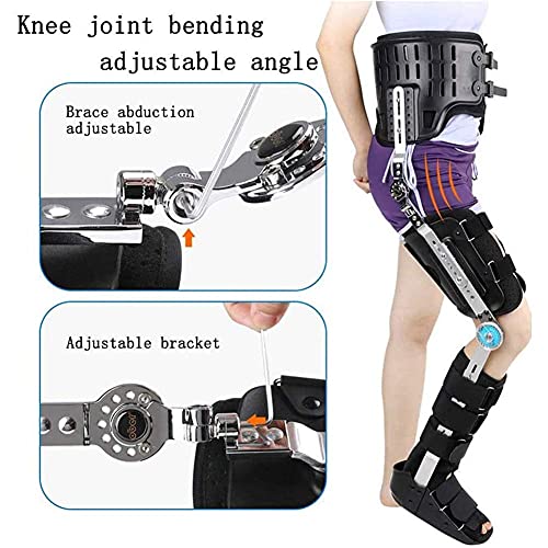 FACAZ Ortesis de Rodilla Ortesis de fijación de pie y Tobillo de Rodilla, Cómoda Abrazadera Ajustable, Ortesis de Pierna, pie y extremidad Inferior para Fractura