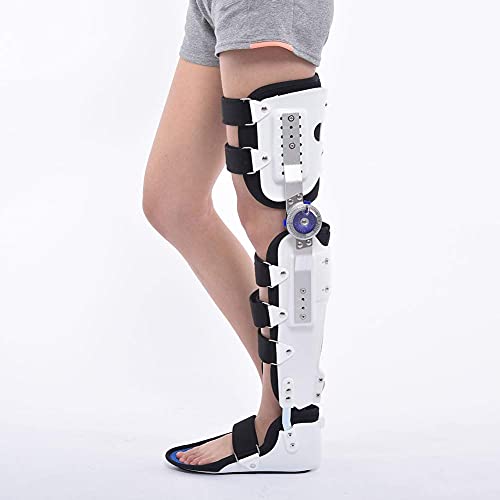 FACAZ Ortesis de Soporte de Rodilla con bisagras, ROM Ajustable Post-operatorio de Soporte de Rodilla Ortesis Protector de inmovilizador, pie y ortesis de extremidades Inferiores