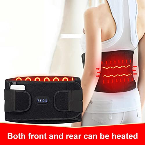 Faja de calor para dolor de espalda, cojín térmico para dolor de espalda, cinturón eléctrico para calambres lumbares, abdominales y lumbares, alivio del dolor artritico