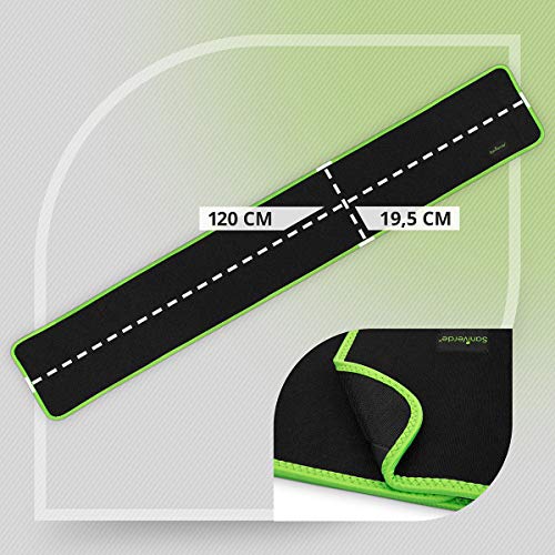 Faja Lumbar (S/M, L/XL) Entrenador de Cintura con Cierre de Velcro, Alivia la Musculatura de la Espalda, Soporte Lumbar para corrección de Postura… (L/XL, 120x20cm, Negro/Verde)