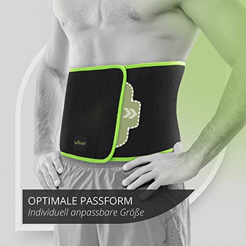 Faja Lumbar (S/M, L/XL) Entrenador de Cintura con Cierre de Velcro, Alivia la Musculatura de la Espalda, Soporte Lumbar para corrección de Postura… (L/XL, 120x20cm, Negro/Verde)