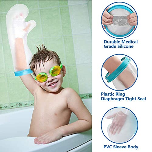 Fasola Funda Escayola Brazo Niño, Impermeable Protector Escayola Brazo Niño Para Muñeca Rota, Codo, Dedos, Heridas, Quemaduras, Cubre Escayola Brazo Niño Mantenga las Heridas y el Vendaje Secos