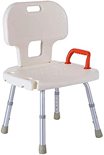 FBBSZSD Taburete para Ducha Silla de baño Asiento de baño con apoyabrazos con Respaldo Altura Ajustable Portátil Aluminio Ligero Carcasa Antideslizante BEA Taburete de Ducha de 200 kg, ANC