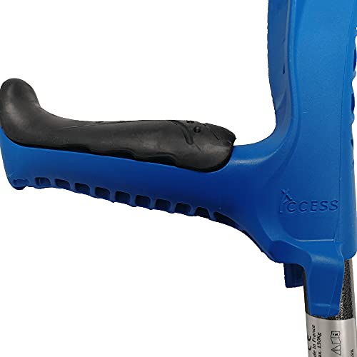 FDI - Muletas De Adulto Access Confort. Par De Muletas Regulables En Altura Y Empuñadura Suave. Ultraligeras De Aluminio. Color Azul. Talla Única
