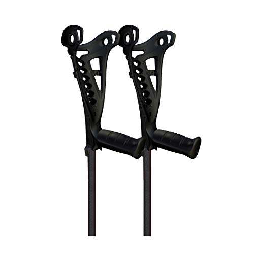 FDI - Muletas De Adulto Access Safewalk. Par De Muletas Regulables En Altura Con Contera AntiDeslizante. Ultraligeras De Aluminio. Color Negro. Talla Única