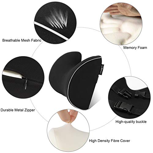 Feagar Almohada Reposacabezas Coche - Cojín Cervical Coche Ortopedicos | Almohadillas del Cuello del Coche para la Conducción | Cojines Reposacabezas Coche Negro