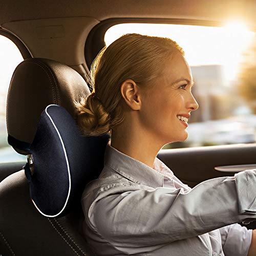Feagar Almohada Reposacabezas Coche - Cojín Cervical Coche Ortopedicos | Almohadillas del Cuello del Coche para la Conducción | Cojines Reposacabezas Coche Negro
