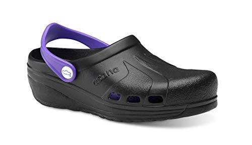 Feliz Caminar - Zuecos Sanitarios Asana Negro/Lavanda, 41