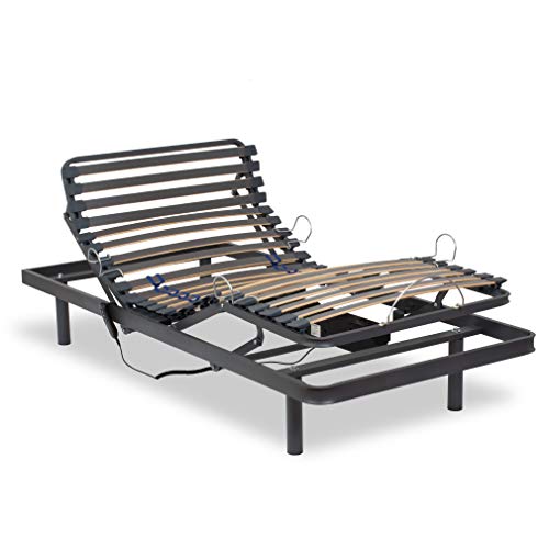 Ferlex - Pack Cama articulada eléctrica con colchón ortopédico visco Tencel y Almohada viscoelástica Premium (90x190, Mando por Cable)