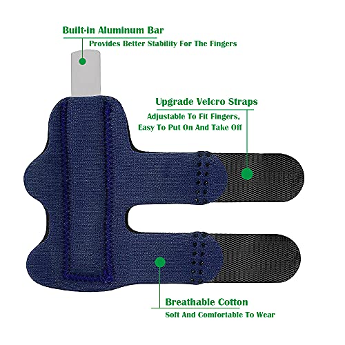Férula del Dedo,2 pcs Ferula Martillo Dedos Extensión Enderezadora de Dedos Soporte Estabilizador de Dedos Protector Dedos Mano Pulgar Ferula para Dedo en Gatillo (azul)
