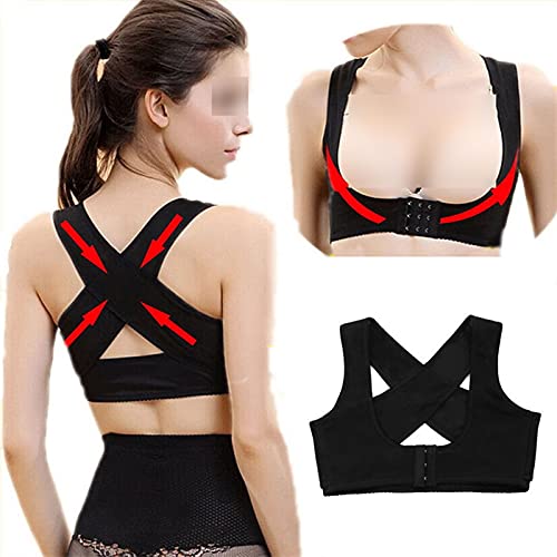 FGHD Corrector de Postura Ajustable Mujeres Atrás Soporte de la Correa Ortesis Orthotics Correction Strace Rectify Posture Corset Postura de Hombro 709 (Color : Black, Size : L)