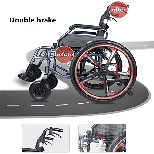 FGVDJ Silla de Ruedas autopropulsada Plegable de Aluminio Liviana Silla de Ruedas de Viaje Ultraligera pequeña, Scooter portátil de aleación de Aluminio para Ancianos