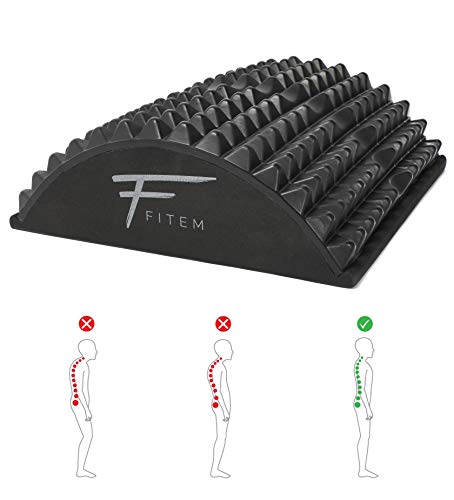 Fitem - Dispositivo curvado para enderezar la espalda y las lumbares, corrector de postura con puntos gatillo que ayuda a la descompresión vertebral, masajea la espalda