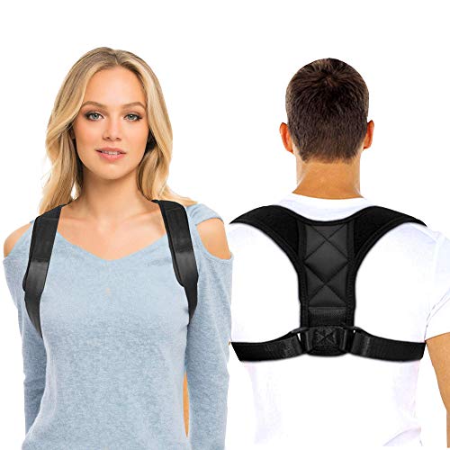 Fithil Corrector de Postura para Espalda Recta, Cuello y Hombros, Soporte Columna Cervical para Mujer y Hombre, Faja Lumbar Comoda sin Dolor para Oficina, Casa y Deporte (M / 65-105cm)