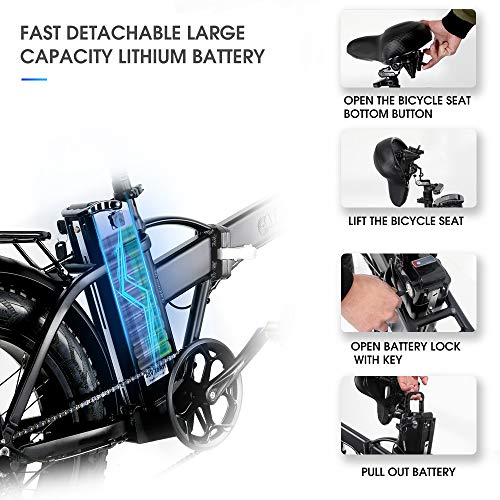 Fly YUTING Scooter de Movilidad Plegable al Mover la Vida útil, Scooter eléctrico portátil de tamaño Completo para Adultos, batería de Litio Liviana, aerolínea aprobada