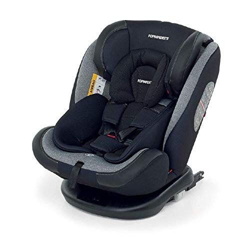 Foppapedretti - Iturn duoFix Silla de coche giratoria 360° grupo 0+/1/2/3 (0-36 Kg), Carbon