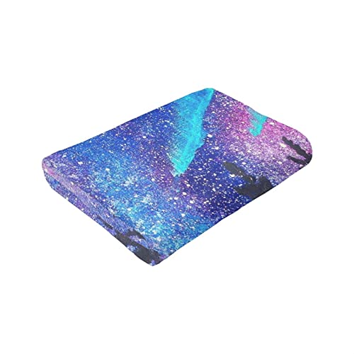 Franela Fleece Manta, Paisaje de Auroras boreales Tiro Suave y Suave y Suave Tiros y Mantas para Camas Settees Sillas de Sofá Solo TAMAÑO 150*125cm