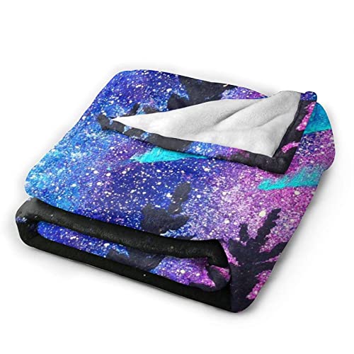 Franela Fleece Manta, Paisaje de Auroras boreales Tiro Suave y Suave y Suave Tiros y Mantas para Camas Settees Sillas de Sofá Solo TAMAÑO 150*125cm