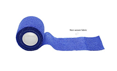 Fuluning - Rollo de cinta adhesiva de vendaje flexible, no tejida, 5 cm, 6 rollos de cinta adhesiva azul oscuro
