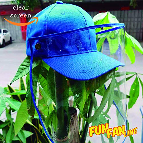 FUN FAN LINE - Gorra de béisbol con Pantalla o máscara Facial Protectora Transparente para Mayor Seguridad. Protector de Cara. (Gris Oscuro)