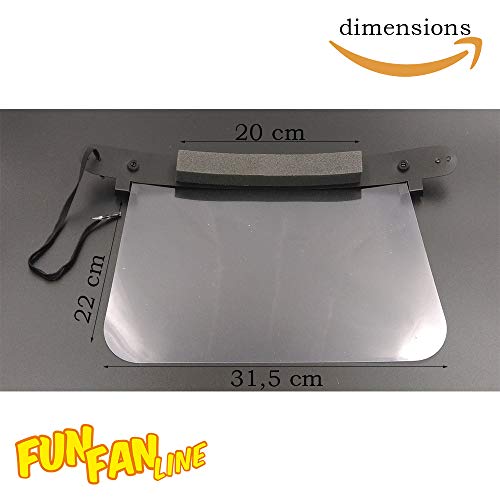FUN FAN LINE - Pack x2 de Máscaras de protección, caretas de plástico, pantallas para la cara, protectores faciales de seguridad transparente
